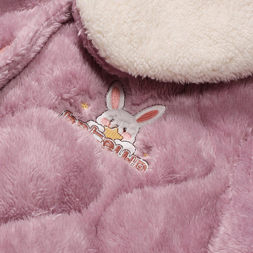 都市丽人睡衣夹棉系列长袖家居服法兰绒夹棉加厚女士中夹棉套装LHT1L9 商品图5