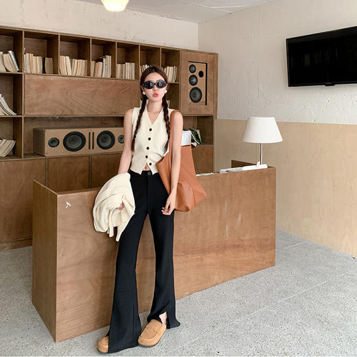 <曾小咸推荐>韩版气质V领毛织马甲背心开衫两件套 日常209.99 立减100 秒杀109.99！！ 商品图2