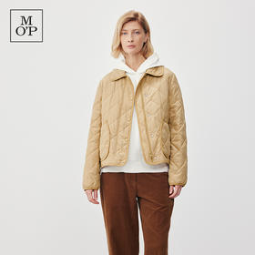 Marc O'Polo/MOP2024冬季新款翻领菱形轻薄时尚短款女士棉服外套