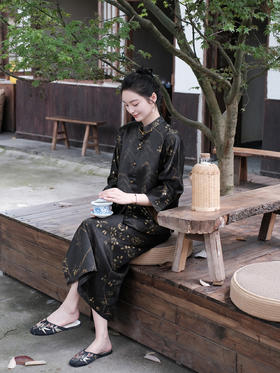 盛唐牡丹|重缎香云纱手绘半裙