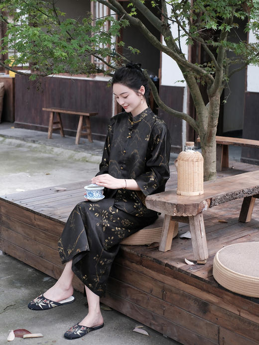 盛唐牡丹|重缎香云纱手绘半裙 商品图0