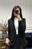 HJ3A57_漆黑色_西装外套_春秋_一粒扣翻领收腰显瘦通勤气质修身上衣_高级女装_BERNIEELEN 伯妮斯茵 商品缩略图1
