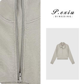 A008潘依绣丁丁宠粉PanYiXiu/潘依绣高颜值运动系半拉链立领短款卫衣外套 W-61553