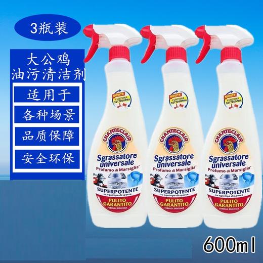 意大利进口chanteclair 大公鸡多功能油烟机厨房除去油污渍重油污净清洁剂600ml*3瓶 商品图7