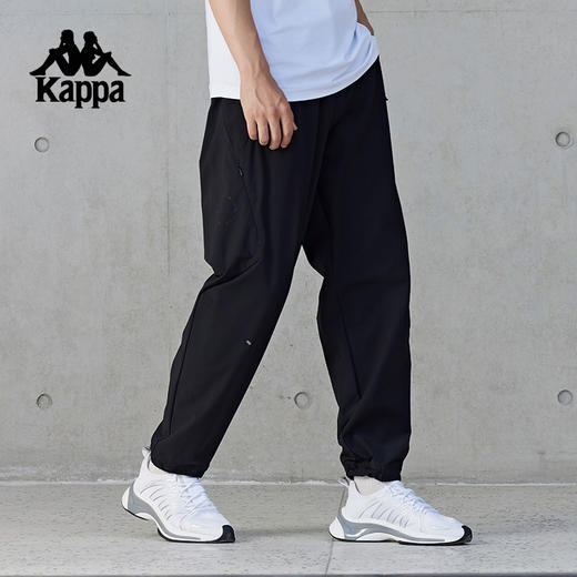 Kappa卡帕背靠背运动长裤2024新款星期裤防泼水裤子弹力直筒裤男K0E72AY56 商品图2