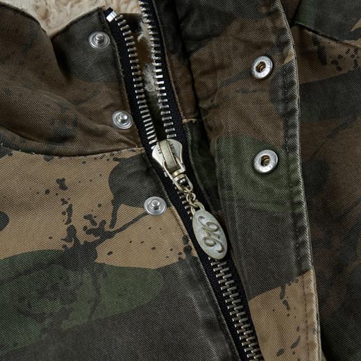 GOODBAI 916 迷彩拼接仿羊驼绒串珠拉链棉服外套 商品图3