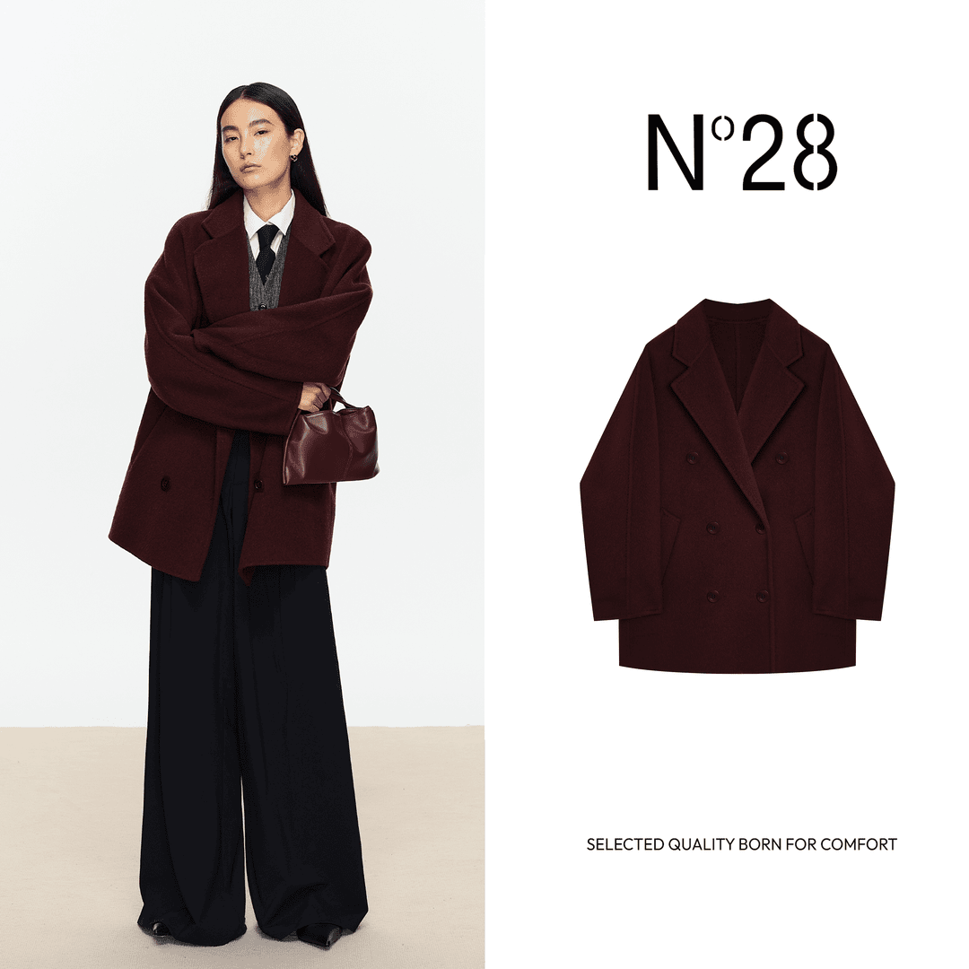 N°28【一生一件进阶版】牦牛绒双面呢大衣中长款高级气质双排扣外套8A52D812