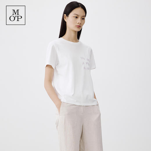 Marc O'Polo/MOP 秋季新款纯棉胸口绣花字母宽松短袖T恤女士 商品图2