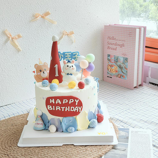 兔宝宝周岁生日蛋糕（备注宝宝性别和年龄） 商品图1