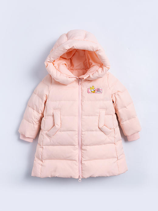 迪士尼【保暖中长款】冬季女童甜美保暖羽绒外套婴幼儿外出服厚224DS0791 商品图2