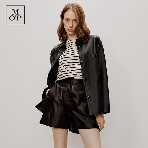 【李佳薇同款】MOP秋冬新款休闲真皮外套宽松绵羊夹克皮衣女 商品图2