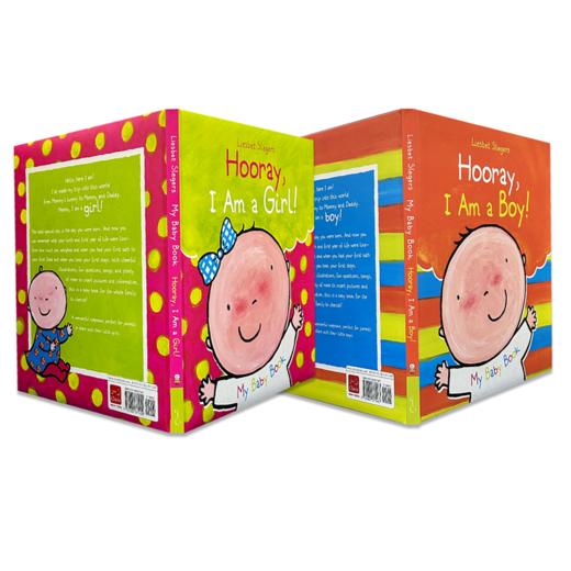 海绵精装亲子礼物书 Hooray，I Am A Girl+Boy 原版英文儿童绘本 商品图0