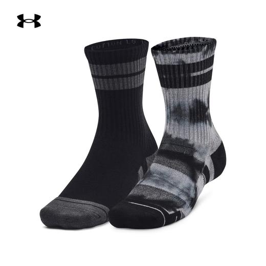 【双12抄底福利一口价】安德玛UA 男女情侣棉质训练运动半腿袜-2双装1379534-001【如无库存，将做退款】 商品图0