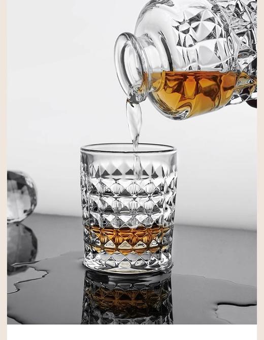 【样品特惠5.5折，仅1套，无货退款】捷克进口BOHEMIA 水晶玻璃威士忌烈酒杯洋酒杯果汁杯创意啤酒杯子钻石威士忌套装1樽6杯 商品图7