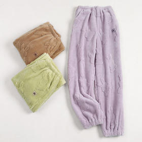 芬腾睡裤女士冬季法兰绒裤子大码加绒加厚暖暖裤秋冬珊瑚绒家居裤