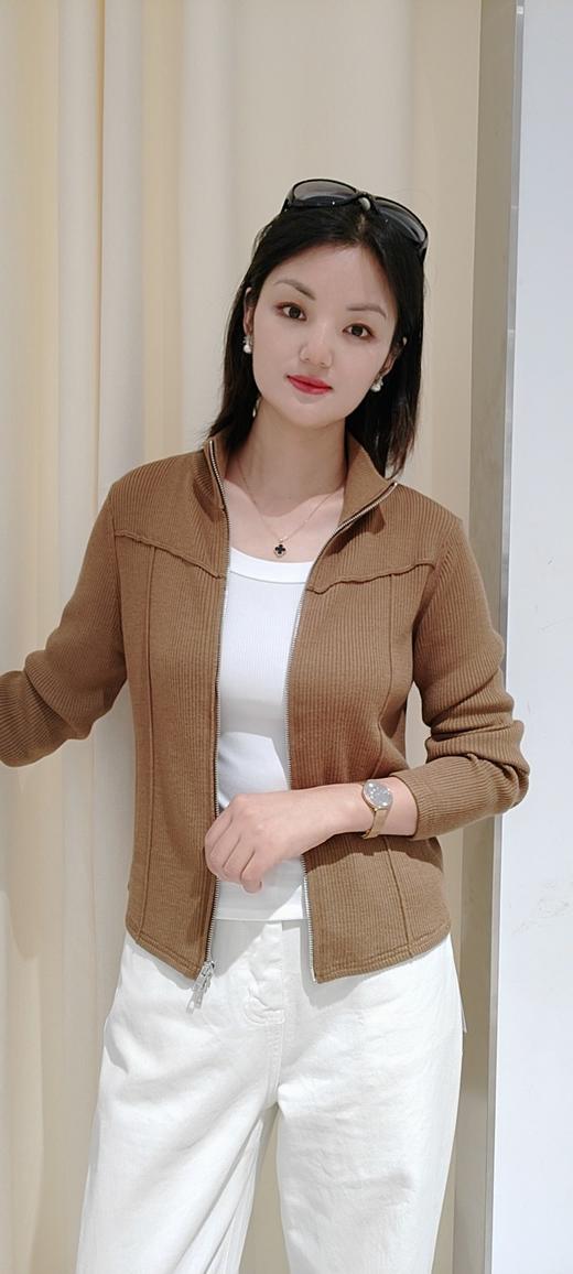 482423秋冬款 双头拉链针织毛衣开衫外套 白色/灰色 商品图10