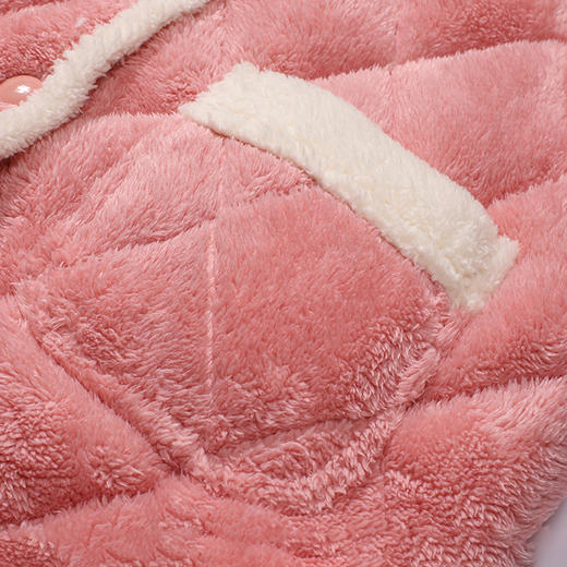 都市丽人睡衣亲情蜜语长袖家居服法兰绒夹棉加厚女士中夹棉套装LHT0C7 商品图6