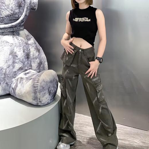 Z1喷漆涂鸦阔腿工装裤40710秋装 秋季 008323552501 商品图0