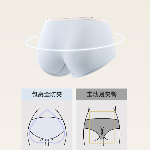 【3条装】熳洁儿 纯色女士内裤50支长绒棉新疆棉高弹舒适不夹臀24752108 商品图4