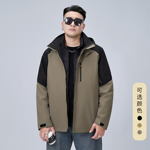 【可拆卸帽】【新款DMH】大依优型大码连帽夹克外套可拆卸帽子男宽松加肥加大码上衣夹克潮流 商品图0