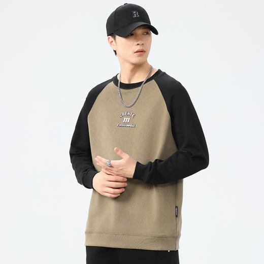 【新款DQ】大依优型大码插肩袖圆领卫衣男宽松休闲上衣胖子加肥加大男士潮流 商品图1