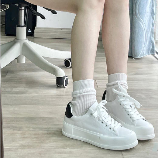 【顺丰包邮】42714 洛诗琳时尚休闲百搭厚底牛皮小白鞋123 商品图2