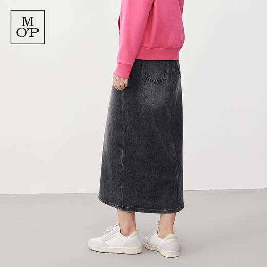 Marc O'Polo/MOP 秋季新款黑前开叉色长款水洗牛仔半身裙女士 商品图2