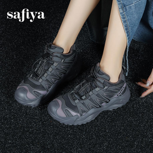 Safiya/索菲娅2024冬秋冬加绒加厚百搭厚底休闲户外运动徒步登山鞋 SF44116087 商品图3