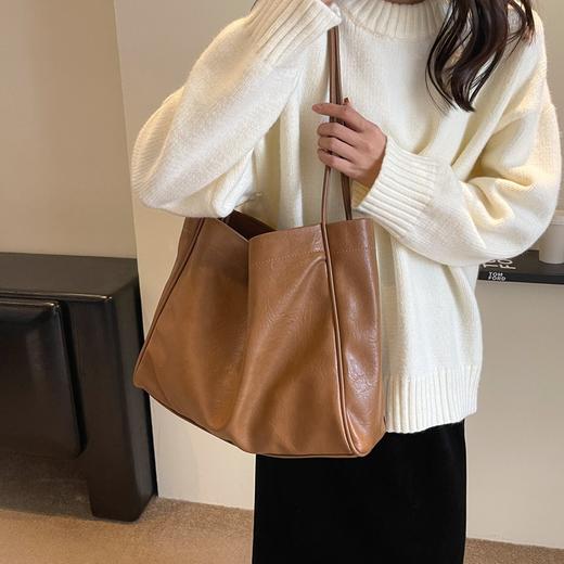 【小身材大容量】QianJiYan倩吉嫣-秋冬美拉德子母托特包 立体简约托特包型 柔软皮质 超大容量 任意搭配 商品图2