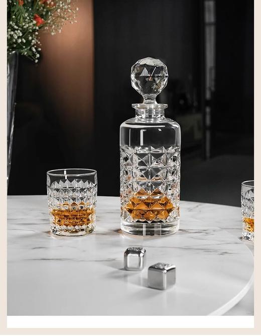 【样品特惠5.5折，仅1套，无货退款】捷克进口BOHEMIA 水晶玻璃威士忌烈酒杯洋酒杯果汁杯创意啤酒杯子钻石威士忌套装1樽6杯 商品图6