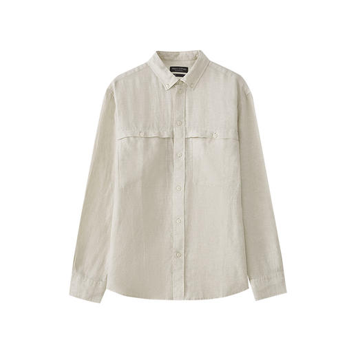 Marc O'Polo/MOP 夏季新款翻领亚麻廓形双口袋透气长袖衬衫男 商品图4