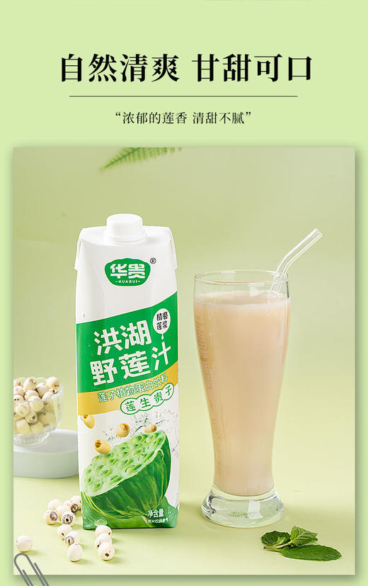 荆州洪湖 华贵 野莲汁1L*6瓶/提 商品图1