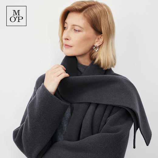 Marc O'Polo/MOP2024冬季新款围巾V领一手长羊毛外套毛呢大衣女士 商品图1