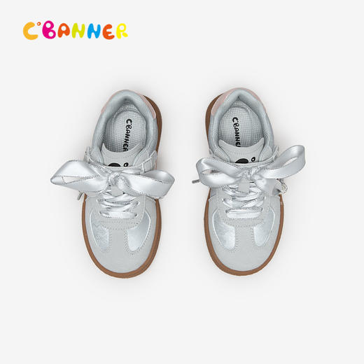 千百度童鞋蝴蝶结德训鞋女童春季厚底少女可爱增高板鞋百搭A24480112 商品图2