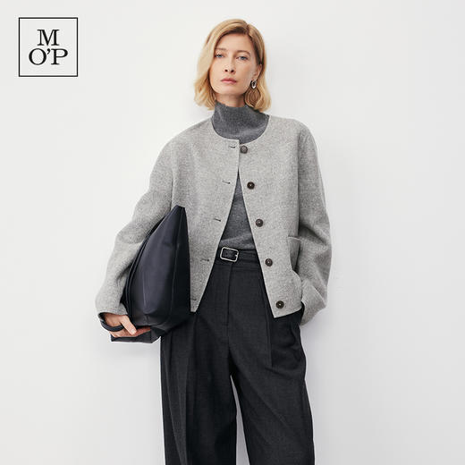 Marc O'Polo/MOP2024冬季新款绵羊毛短款小香风双面呢夹克女外套 商品图0