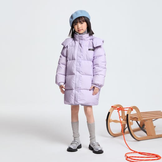 【极寒-15~-5℃】女童中长款羽绒服冬季新款安奈儿童装EG445602 商品图3
