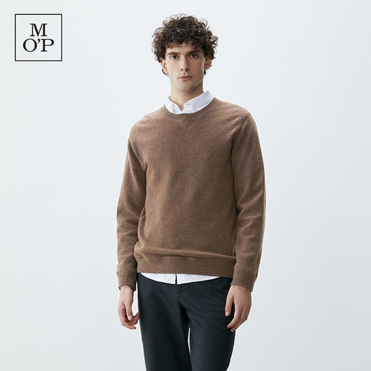 圆领基本款羊毛羊绒毛织套头衫 商品图0