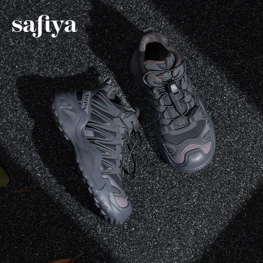 Safiya/索菲娅2024冬秋冬加绒加厚百搭厚底休闲户外运动徒步登山鞋 SF44116087 商品图4