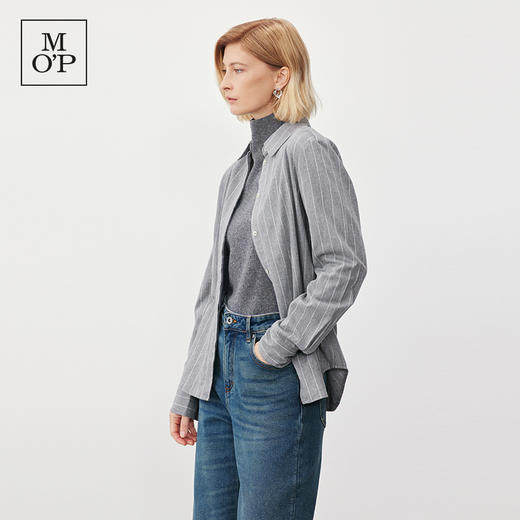 Marc O'Polo/MOP【商场同款】冬新款轻奢时尚条纹磨毛长袖衬衫女 商品图4