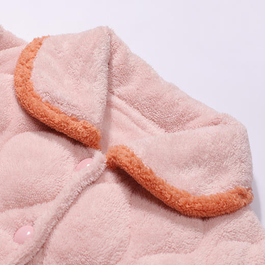 都市丽人睡衣夹棉系列长袖家居服法兰绒夹棉加厚女士中夹棉套装LHT1N4 商品图4