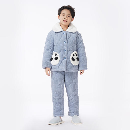 都市丽人眯雅佳睡衣亲情蜜语长袖烂花夹棉加厚童装中夹棉套装JHT9B8 商品图4