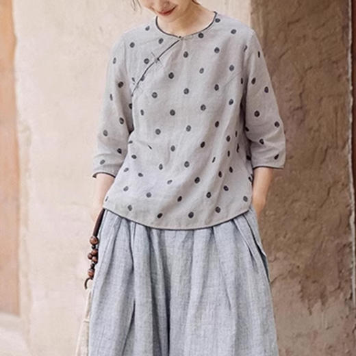 裁缝学苑AQ363新中式衬衫纸样女装国风斜襟盘扣小衫上衣服装打板 商品图5