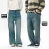 714street直筒牛仔裤男女秋冬宽松阔腿裤水洗休闲长裤大码裤子潮 商品缩略图0
