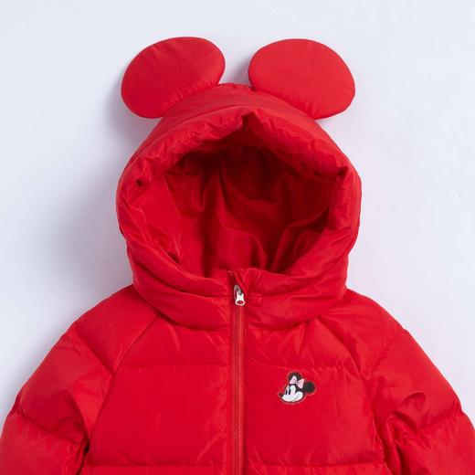 迪士尼童装女童甜心米妮羽绒服冬季女孩时尚连帽防风外套224DS0796 商品图5