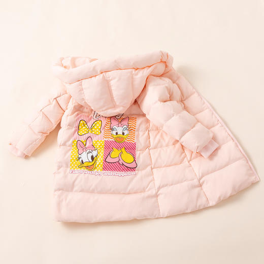 迪士尼【保暖中长款】冬季女童甜美保暖羽绒外套婴幼儿外出服厚224DS0791 商品图5