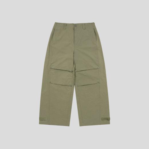 GOODBAI 916 膝盖打褶刺绣工装直筒休闲裤 商品图3