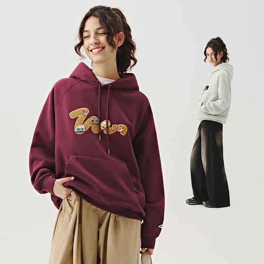 714street美式魔术贴连帽卫衣男2024秋季新款情侣上衣宽松长袖T恤 商品图0