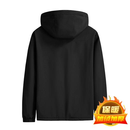【可拆卸帽】【加绒】【新款DSS】大依优型大码男装连帽夹克加肥加大休闲夹克胖子宽松防风外套上衣 商品图2