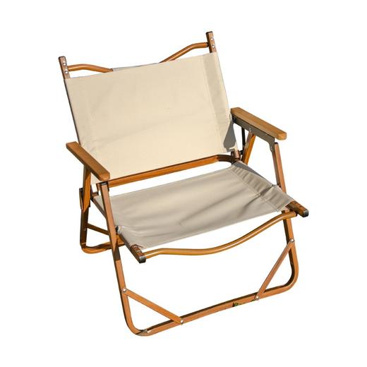 徽羚羊 木纹克米特 精致露营折叠便携露营椅  单人小号（钢材椅架）米白色 商品图2