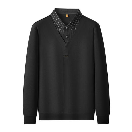 【假两件】【新款DDP】大依优型大码男士假两件衬衫长袖卫衣商务休闲上衣加肥加大胖子舒适 商品图4